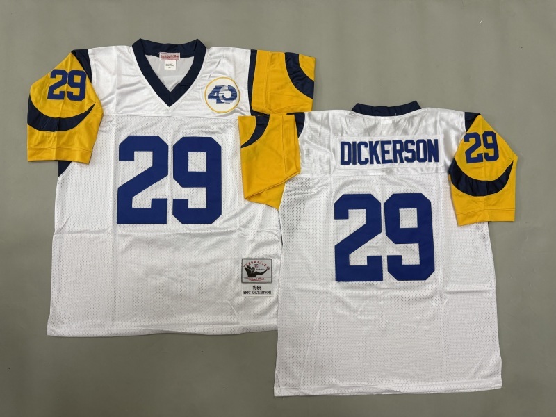 Men 2025 Los Angeles Rams #29 Dickerson white Throwback Limited NFL Jersey style 001